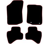 Carsio Carpet Car Mats For Citroen C1 2014+ onwards 4 Piece Set Tailored Fit Floor Mat Complete Accessory Black Custom Fitted - All Weather, Anti-Slip Backing & Red Trim