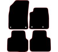 Carsio Carpet Car Mats For Citroen C3 Aircross 2018 to 2024 Tailored Fit Floor Mat Set Complete Accessory Black Custom Fitted - All Weather, Anti-Slip Backing & Red Trim