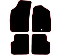 Carsio Carpet Car Mats For Fiat 500 2008 to 2012 4 Piece Set Tailored Fit Floor Mat Complete Accessory Black Custom Fitted - All Weather, Anti-Slip Backing & Red Trim