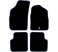 Carsio Carpet Car Mats For Fiat 500 2008 to 2012 4 Piece Set Tailored Fit Floor Mat Complete Accessory Black Custom Fitted - All Weather, Anti-Slip Backing & Blue Trim