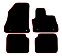 Carsio Carpet Car Mats For Fiat 500L 2013+ Onwards 4 Piece Set Tailored Fit Floor Mat Complete Accessory Black Custom Fitted - All Weather, Anti-Slip Backing & Red Trim