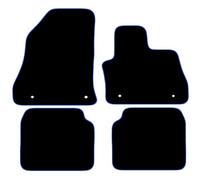 Carsio Carpet Car Mats For Fiat 500L 2013+ Onwards 4 Piece Set Tailored Fit Floor Mat Complete Accessory Black Custom Fitted - All Weather, Anti-Slip Backing & Blue Trim