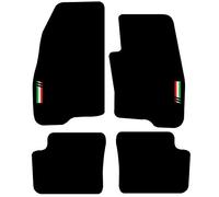 Carsio Carpet Car Mats For Fiat Grande Punto 2005 to 2009 with Italian Flag logo Tailored Fit Floor Mat Complete Accessory Custom Fitted - All Weather, Anti-Slip Backing & Black Trim