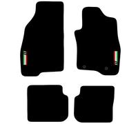 Carsio Carpet Car Mats For Fiat Punto EVO 2010 to 2012 with Italian Flag logo Tailored Fit Floor Mat Complete Accessory Custom Fitted - All Weather, Anti-Slip Backing & Black Trim