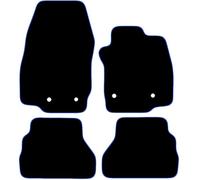 Carsio Carpet Car Mats For Ford B Max 2015 Onwards 4 Piece Set With 4 Clips Tailored Fit Floor Mat Complete Accessory Black Custom Fitted - All Weather, Anti-Slip Backing & Blue Trim
