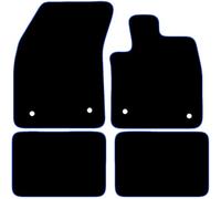 Carsio Carpet Car Mats For Ford Focus 2018+ Onwards 4 Piece Set Tailored Fit Floor Mat Complete Accessory Black Custom Fitted - All Weather, Anti-Slip Backing & Blue Trim