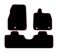 Carsio Carpet Car Mats For Ford Mustang MACH-E 2021+ Onwards Tailored Fit Floor Mat Set Complete Accessory Black Custom Fitted - All Weather, Anti-Slip Backing & Red Trim