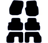Carsio Carpet Car Mats For Ford S Max 7 Seater 2006 to 2010 Tailored Fit Floor Mat Complete Accessory Black Custom Fitted - All Weather, Anti-Slip Backing & Blue Trim