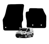 Carsio Carpet Car Mats For Ford Transit Connect 2016 to 2022 2 Piece Set Tailored Fit Floor Mat Complete Accessory Black Custom Fitted - All Weather, Anti-Slip Backing & Black Trim