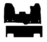 Carsio Carpet Car Mats For Ford Transit Custom Double Cab 2015+ 2 Piece Set Tailored Fit Floor Mat Complete Accessory Black Custom Fitted - All Weather, Anti-Slip Backing & Black Trim