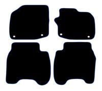 Carsio Carpet Car Mats For Honda Accord Civic 2012 to 2016 4 Piece Set with 4 Clips Tailored Fit Floor Mat Complete Accessory Black Custom Fitted - All Weather, Anti-Slip Backing & Blue Trim