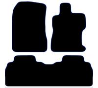 Carsio Carpet Car Mats For Honda Civic Hybrid 2006-2011 Tailored Fit Floor Mat Set Complete Accessory Black Custom Fitted - All Weather, Anti-Slip Backing & Blue Trim
