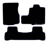 Carsio Carpet Car Mats For Honda CR-V 2006 to 2012 2 Clips Tailored Fit Floor Mat Set Complete Accessory Black Custom Fitted - All Weather, Anti-Slip Backing & Blue Trim