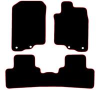 Carsio Carpet Car Mats For Honda Insight 2010 to 2018 Tailored Fit Floor Mat Set Complete Accessory Black Custom Fitted - All Weather, Anti-Slip Backing & Red Trim