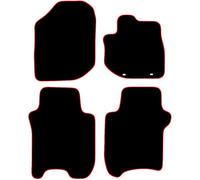 Carsio Carpet Car Mats For Honda Jazz 2008 to 2011 4 Piece Set Tailored Fit Floor Mat Complete Accessory Black Custom Fitted - All Weather, Anti-Slip Backing & Red Trim