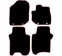 Carsio Carpet Car Mats For Honda Jazz 2011 to 2015 4 Piece Set Tailored Fit Floor Mat Complete Accessory Black Custom Fitted - All Weather, Anti-Slip Backing & Red Trim