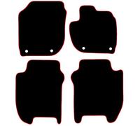 Carsio Carpet Car Mats For Honda Jazz Manual 2015 to 2018 4 Piece Set Tailored Fit Floor Mat Complete Accessory Black Custom Fitted - All Weather, Anti-Slip Backing & Red Trim