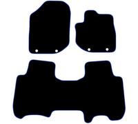 Carsio Carpet Car Mats For Honda Jazz Taxi 2008-2011 Tailored Fit Floor Mat Set Complete Accessory Black Custom Fitted - All Weather, Anti-Slip Backing & Blue Trim