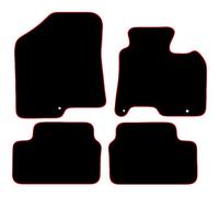 Carsio Carpet Car Mats For Hyundai i30 2012 to 2017 4 Piece Set with 3 Clips Tailored Fit Floor Mat Complete Accessory Black Custom Fitted - All Weather, Anti-Slip Backing & Red Trim