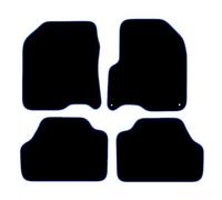 Carsio Carpet Car Mats For Hyundai Kona EV 2018+ Onwards Tailored Fit Floor Mat Set Complete Accessory Black Custom Fitted - All Weather, Anti-Slip Backing & Blue Trim