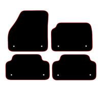 Carsio Carpet Car Mats For Jaguar E Pace 2018 to 2021 4 Piece Set Tailored Fit Floor Mat Complete Accessory Black Custom Fitted - All Weather, Anti-Slip Backing & Red Trim
