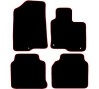 Carsio Carpet Car Mats For Kia Optima Sportswagon 2018+ Onwards (hook fixings) Tailored Fit Floor Mat Set Complete Accessory Black Custom Fitted - All Weather, Anti-Slip Backing & Red Trim