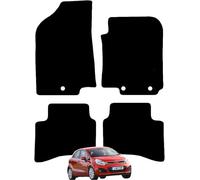 Carsio Carpet Car Mats For Kia Rio 2011 to 2017 4 Piece Set with 3 Clips Tailored Fit Floor Mat Complete Accessory Black Custom Fitted - All Weather, Anti-Slip Backing & Black Trim