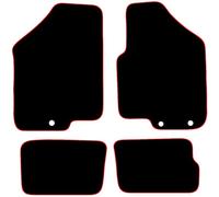 Carsio Carpet Car Mats For Kia Soul (2 clips driver mat) 2008-2011 Tailored Fit Floor Mat Set Complete Accessory Black Custom Fitted - All Weather, Anti-Slip Backing & Red Trim