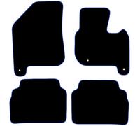 Carsio Carpet Car Mats For Kia Soul EV Electric 2014 to 2019 Tailored Fit Floor Mat Set Complete Accessory Black Custom Fitted - All Weather, Anti-Slip Backing & Blue Trim