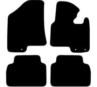 Carsio Carpet Car Mats For Kia Sportage 2010 to 2016 4 Piece Set with 3 Fixing Holes Tailored Fit Floor Mat Complete Accessory Black Custom Fitted - All Weather, Anti-Slip Backing & Grey Trim
