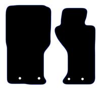 Carsio Carpet Car Mats For Mazda MX5 2015+ Onwards 2 Piece Set Tailored Fit Floor Mat Complete Accessory Black Custom Fitted - All Weather, Anti-Slip Backing & Blue Trim