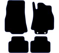 Carsio Carpet Car Mats For Mercedes A Class 2005 Onwards 4 Piece Set with 2 Clips Tailored Fit Floor Mat Complete Accessory Black Custom Fitted - All Weather, Anti-Slip Backing & Blue Trim