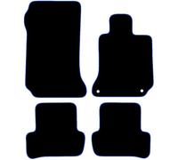 Carsio Carpet Car Mats For Mercedes C Class 2007 to 2014 Manual 4 Piece Set Tailored Fit Floor Mat Complete Accessory Black Custom Fitted - All Weather, Anti-Slip Backing & Blue Trim