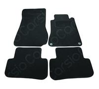 Carsio Carpet Car Mats For Mercedes CLC 203 2008 2010 Coupe 4 Piece Set with 2 Clips Tailored Fit Floor Mat Complete Accessory Black Custom Fitted - All Weather, Anti-Slip Backing & Black Trim