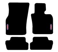 Carsio Carpet Car Mats For MINI 2014 Onwards (F56 F57 F66) 3 Door with Union Jack Flag logo Tailored Fit Floor Mat Complete Accessory Custom Fitted - All Weather, Anti-Slip Backing & Black Trim