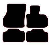 Carsio Carpet Car Mats For Mini Countryman 2017+ 4 Piece Set Tailored Fit Floor Mat Complete Accessory Black Custom Fitted - All Weather, Anti-Slip Backing & Red Trim