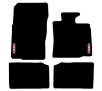 Carsio Carpet Car Mats For Mini Paceman 2013 to 2016 R61 with Union Jack Flag logo Tailored Fit Floor Mat Complete Accessory Custom Fitted - All Weather, Anti-Slip Backing & Black Trim