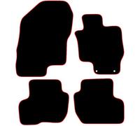 Carsio Carpet Car Mats For Mitsubishi PHEV 2014 Onwards 4 Piece Set With 2 Clips Tailored Fit Floor Mat Complete Accessory Black Custom Fitted - All Weather, Anti-Slip Backing & Red Trim