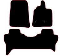 Carsio Carpet Car Mats For Mitsubishi Shogun LWB 2007-2019 Tailored Fit Floor Mat Set Complete Accessory Black Custom Fitted - All Weather, Anti-Slip Backing & Red Trim