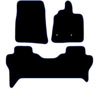 Carsio Carpet Car Mats For Mitsubishi Shogun LWB 2007-2019 Tailored Fit Floor Mat Set Complete Accessory Black Custom Fitted - All Weather, Anti-Slip Backing & Blue Trim