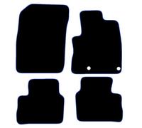 Carsio Carpet Car Mats For Nissan Qashqai 2021+ Onwards Tailored Fit Floor Mat Set Complete Accessory Black Custom Fitted - All Weather, Anti-Slip Backing & Blue Trim