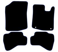 Carsio Carpet Car Mats For Peugeot 107 2 Clip Version 4 Piece Set Tailored Fit Floor Mat Complete Accessory Black Custom Fitted - All Weather, Anti-Slip Backing & Blue Trim