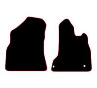Carsio Carpet Car Mats For Peugeot Partner 2008 onwards 2 Piece Set With 2 Clips Tailored Fit Floor Mat Complete Accessory Black Custom Fitted - All Weather, Anti-Slip Backing & Red Trim