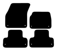 Carsio Carpet Car Mats For Range Rover Evoque 2013 to 2019 4 Piece Set With 8 Clips Tailored Fit Floor Mat Complete Accessory Black Custom Fitted - All Weather, Anti-Slip Backing & Grey Trim