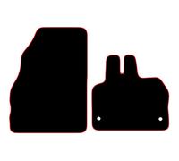 Carsio Carpet Car Mats For Renault Kangoo Van 2009+ Onwards 2 Piece Set Tailored Fit Floor Mat Complete Accessory Black Custom Fitted - All Weather, Anti-Slip Backing & Red Trim