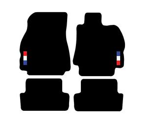 Carsio Carpet Car Mats For Renault Megane MK2 2003 to 2008 with French Flag logo Tailored Fit Floor Mat Complete Accessory Custom Fitted - All Weather, Anti-Slip Backing & Black Trim