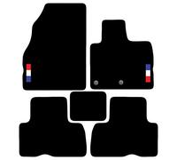 Carsio Carpet Car Mats For Renault Scenic 3 2009 to 2016 with French Flag logo Tailored Fit Floor Mat Complete Accessory Custom Fitted - All Weather, Anti-Slip Backing & Black Trim