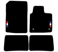 Carsio Carpet Car Mats For Renault Twingo MK2 2007 to 2014 with French Flag logo Tailored Fit Floor Mat Complete Accessory Custom Fitted - All Weather, Anti-Slip Backing & Black Trim
