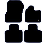 Carsio Carpet Car Mats For Renault Zoe 2012> Onwards Tailored Fit Floor Mat Set Complete Accessory Black Custom Fitted - All Weather, Anti-Slip Backing & Blue Trim