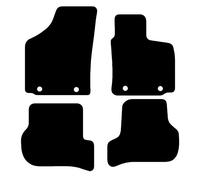Carsio Carpet Car Mats For Seat Leon 2005 2009 4 Piece Set with 2 Clips Tailored Fit Floor Mat Complete Accessory Black Custom Fitted - All Weather, Anti-Slip Backing & Black Trim